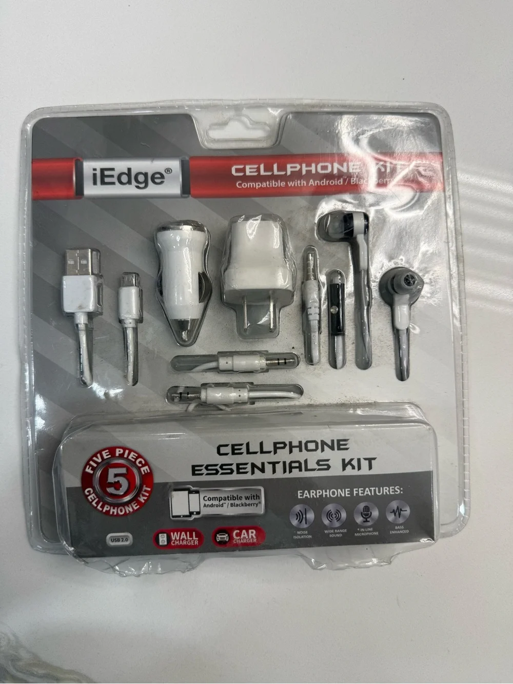 edge White & Silver Cellphone Essentials Kit - Earbuds & Chargers